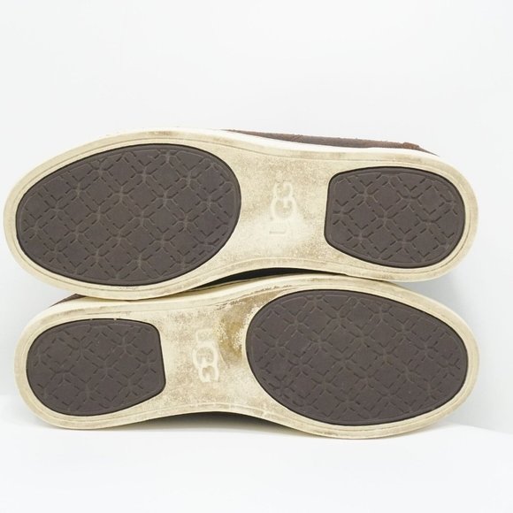 Ugg 1008487 Womens Tomi Sneakers Shoes Brown Nubuck Leather Lace Up 7.5 - Picture 10 of 11